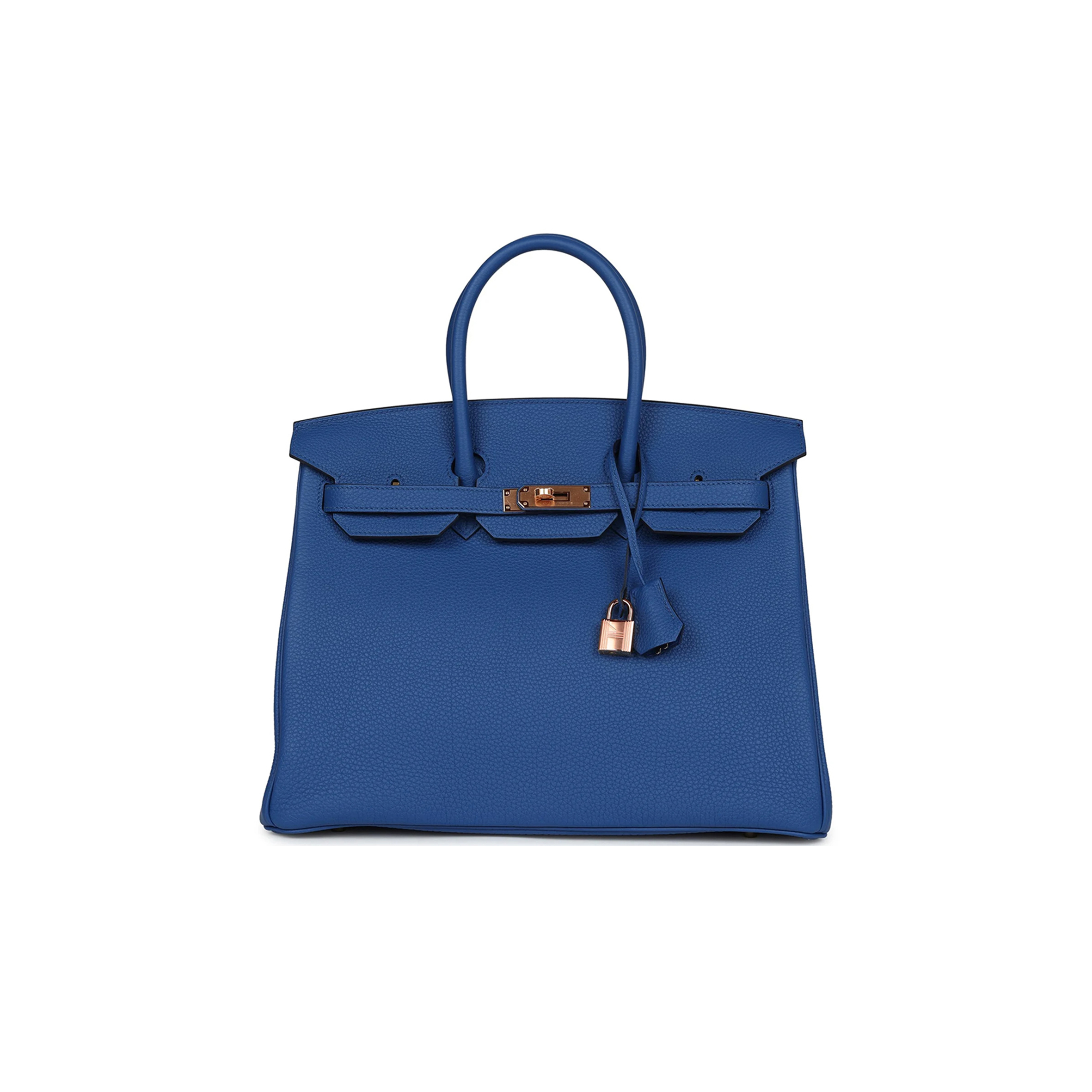 HERMÈS BIRKIN 35 BLEU ROYAL TOGO ROSE GOLD HARDWARE (35*28*18cm)